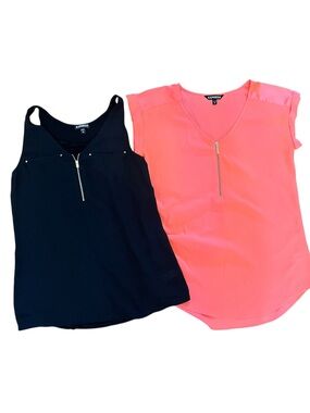 Express Lightweight 
Sheer Zipper Opening Tops Sz S/M